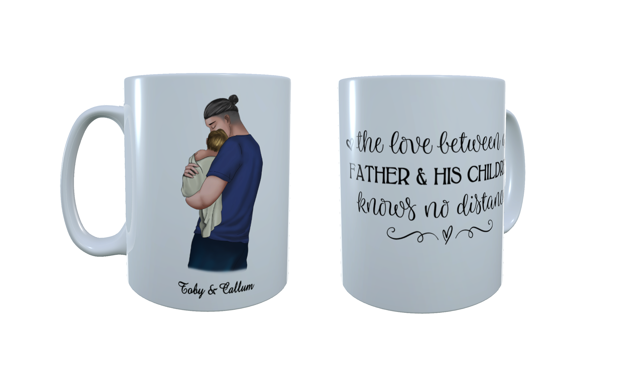 Father & Baby Ceramic Mug, Custom Father and Child Mug